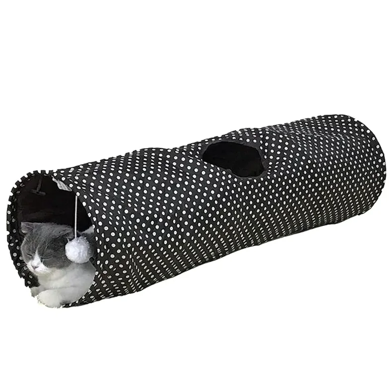 Jouet Tunnel Pliable pour Chat De Compagnie Tube Pliable Jeu D'intérieur Et D'extérieur Jouets pour Chiots Chaton avec Balle pour Puzzle Exercice De Dissimulation Entraînement