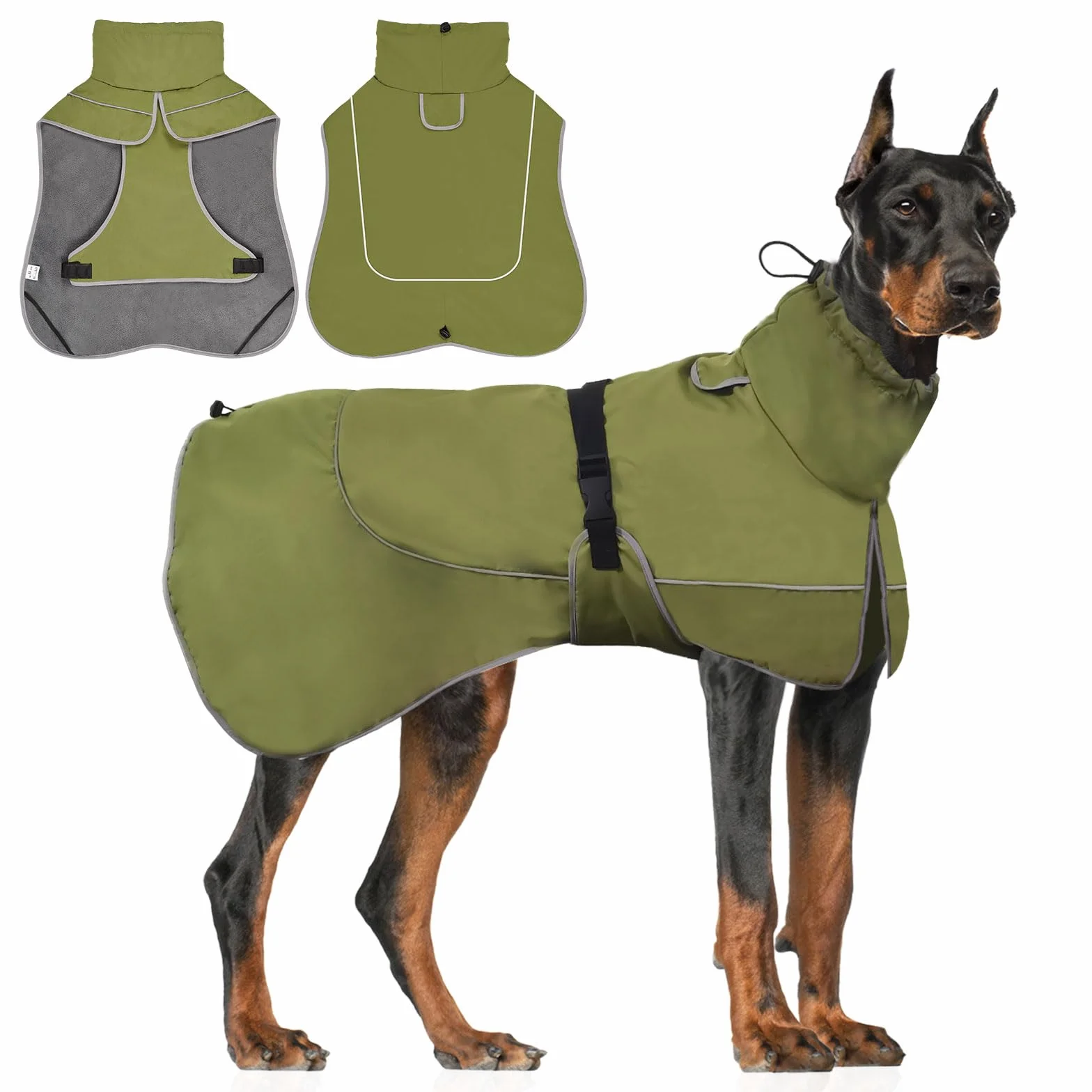 Imperméable Manteau Chien Hiver - Manteau Réfléchissante Ajustable pour Chien - Protection Confortable pour Activités Extérieures (L)