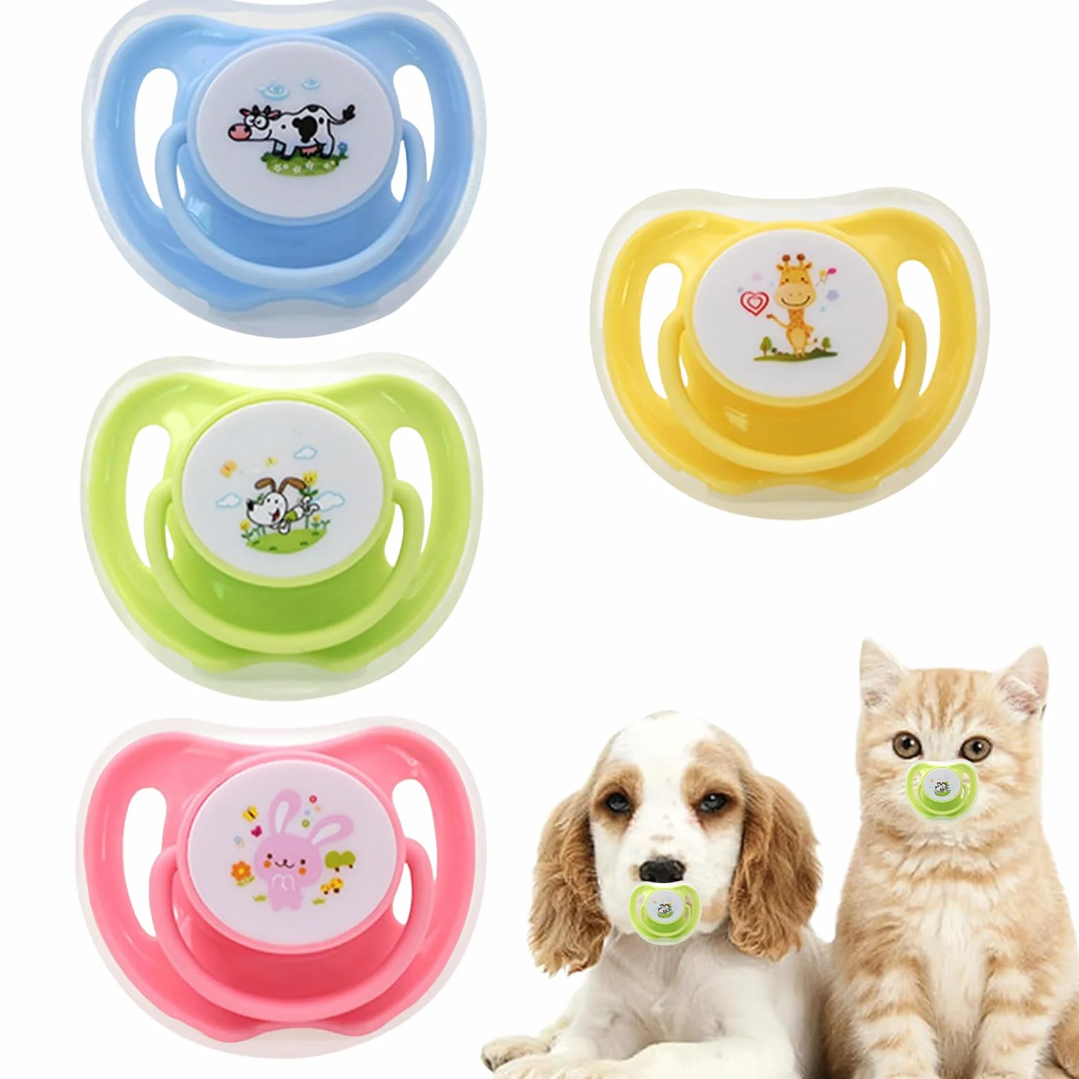 Tétine pour Chaton en Silicone Forme Papillon 4 Pièces avec Couvercle
