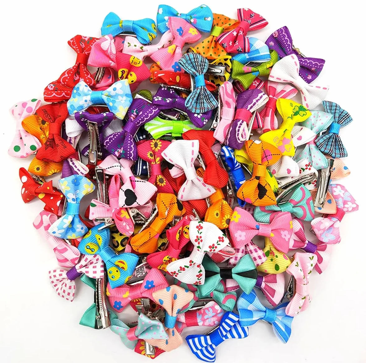 Pinces à Cheveux pour Petit Chien et Chat avec Nœud Floral - Barrettes de Toilettage pour Animaux, Lot de 20
