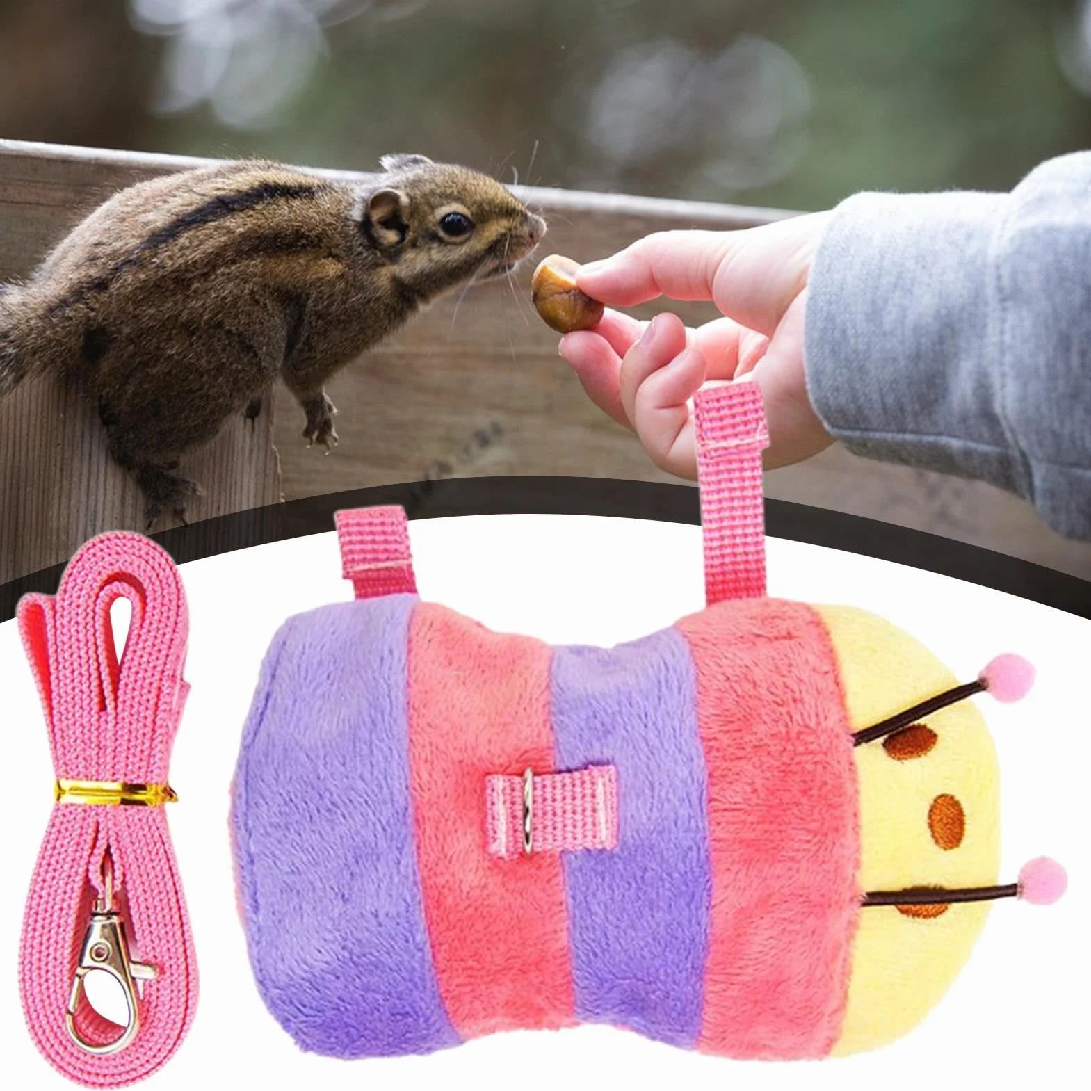 Laisse réglable Harnais Gilet pour Petit Animal de Compagnie, Accessoires Dressage hérisson Chiot Lapin Chaton Raton Laveur Plein air