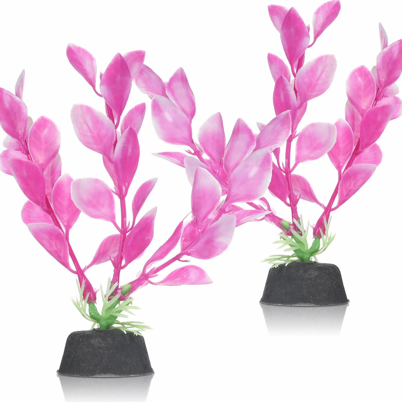 Plantes d'aquarium Betta 10,2 cm, lot de 2, décoration, herbe décorative (rose)