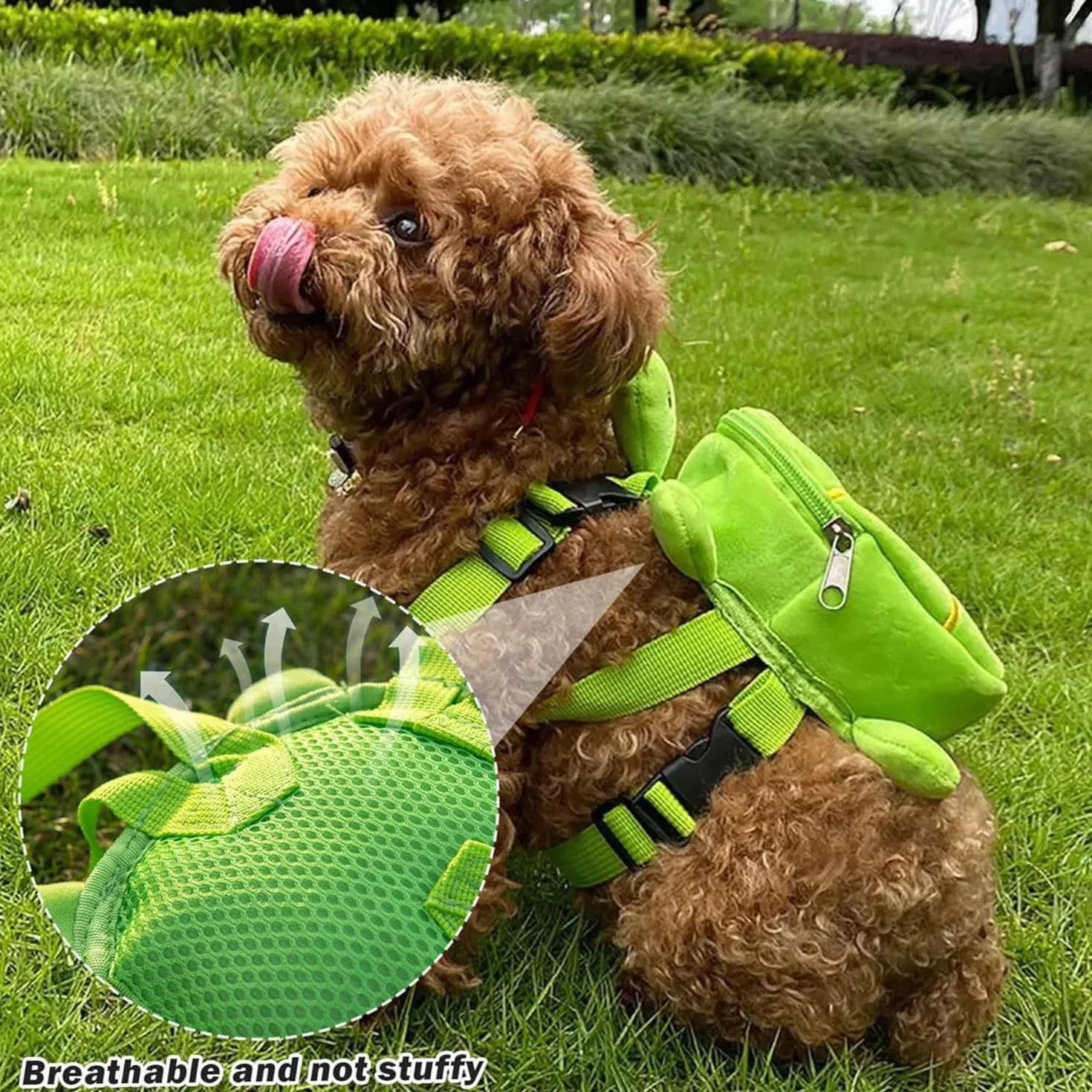 Sac à Dos pour Chien Harnais Tortue Extérieur Vert