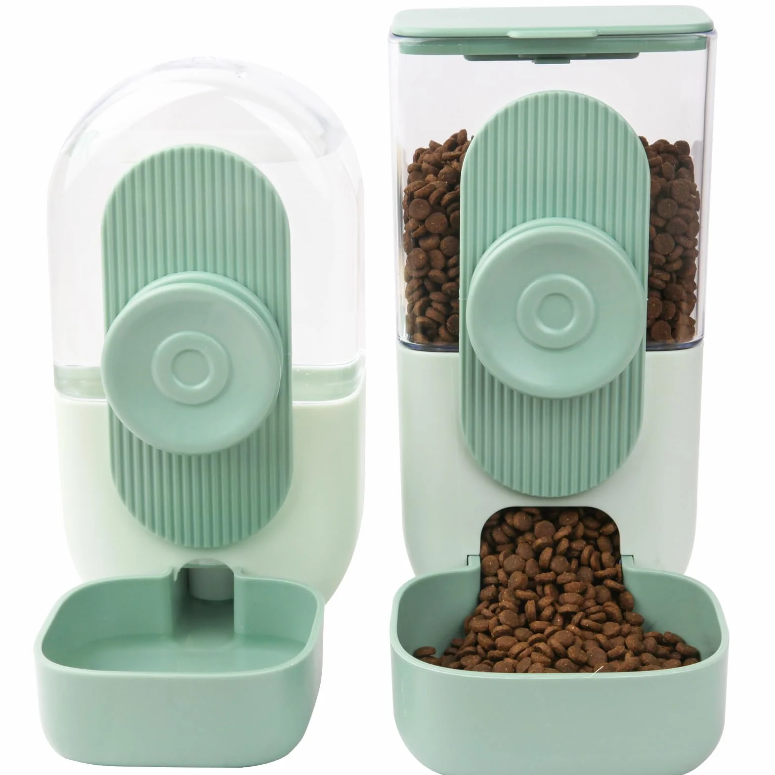 Distributeur Automatique de Nourriture à Suspendre pour Animaux - Mangeoire Eau pour Cage Chiot, Lapin, Cobaye, Furet, Chat, Chinchilla (vert)
