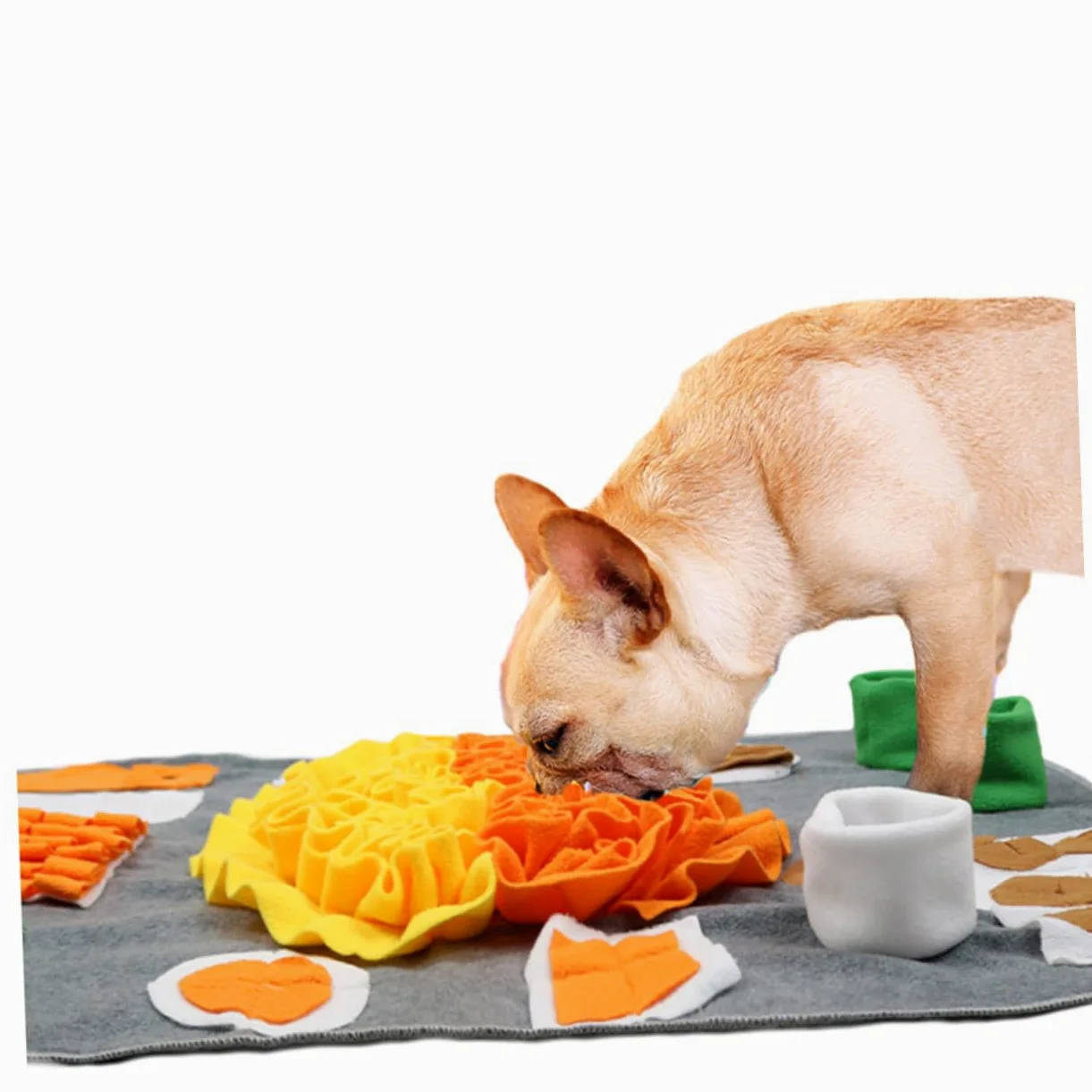 Tapis de Reniflage pour Chien Flanelle Alimentation Lente Jeu Olfactif Entraînement Interactif