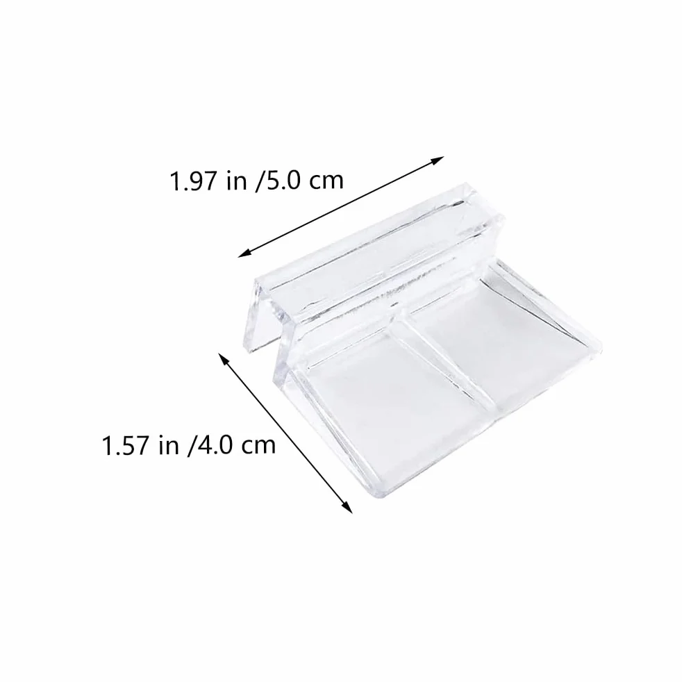 FOMIYES Support De Couvercle Aquarium 10 Pièces Transparent 5x4x1 cm Verre Durable Facile À Installer pour Réservoir Poisson Terrarium