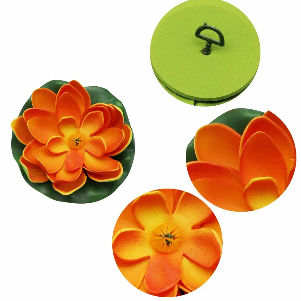 Peak-EU 5 Pcs Nénuphars Artificiels Flottants pour Bassins Fleur de Lotus Décoration Mariage