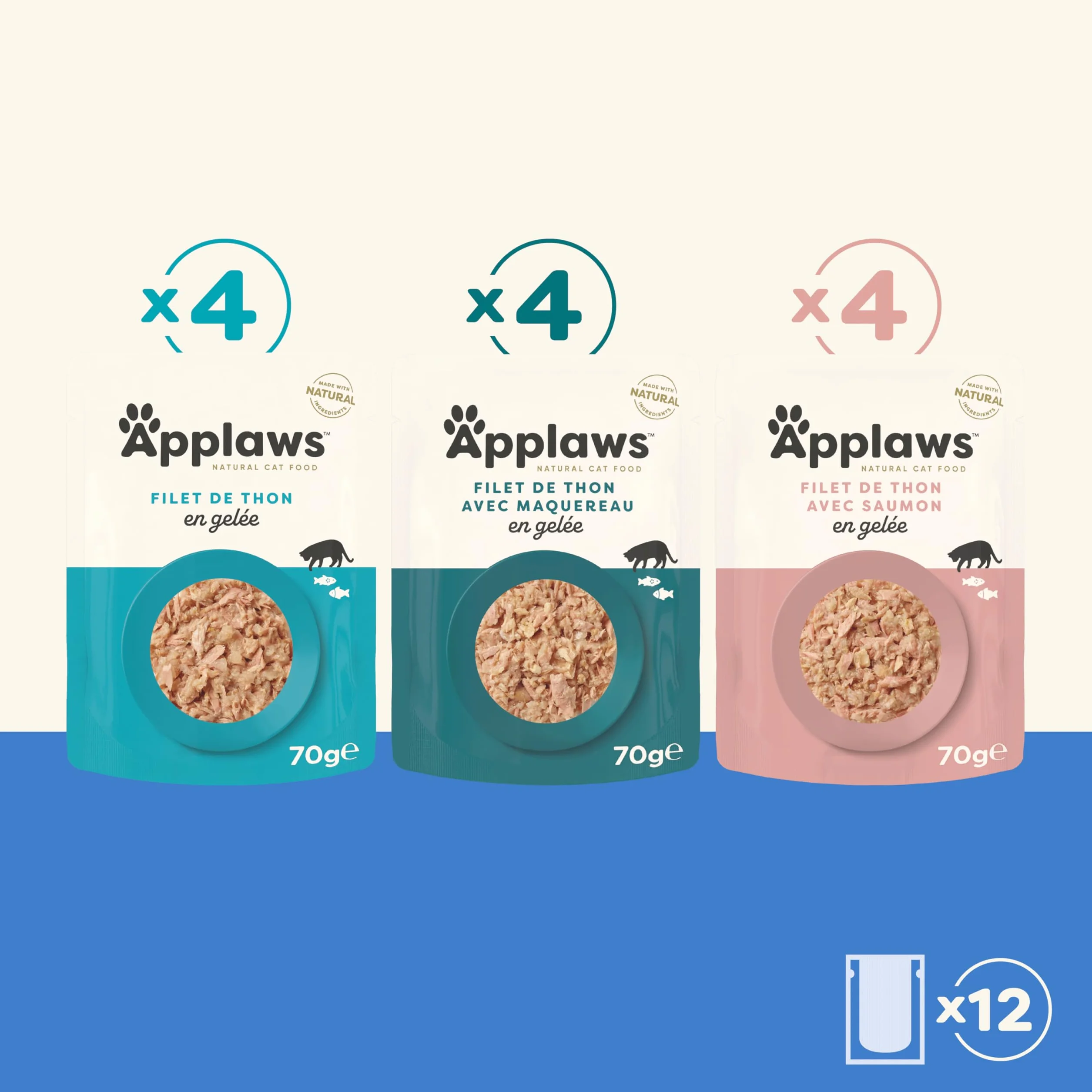 Applaws Natural Wet Cat Tuna Fish Selection in Jelly Pack 12 x 70g
