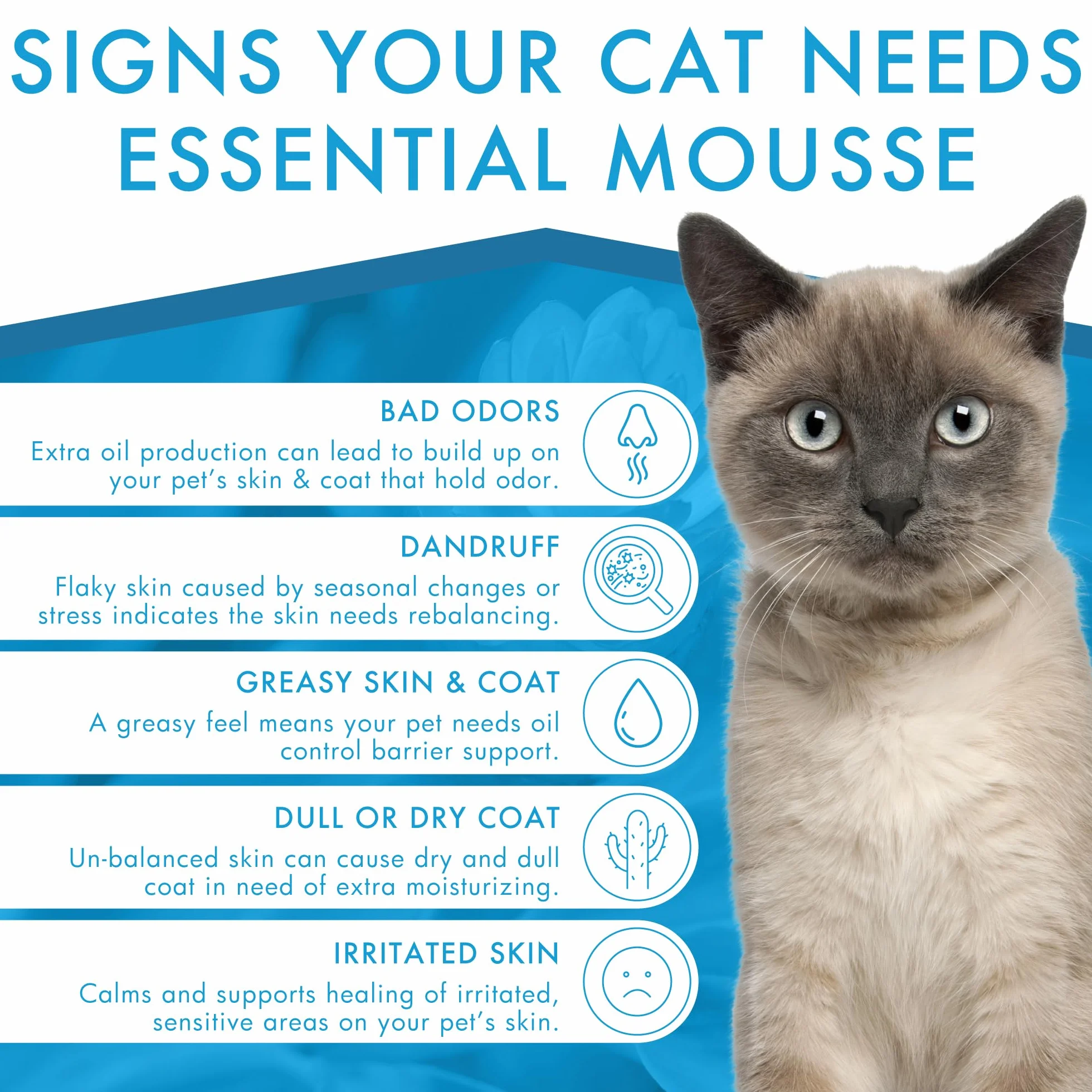 Dermoscent Essential Mousse pour Chat 150 ML Soin Nettoyant Protecteur sans Rinçage