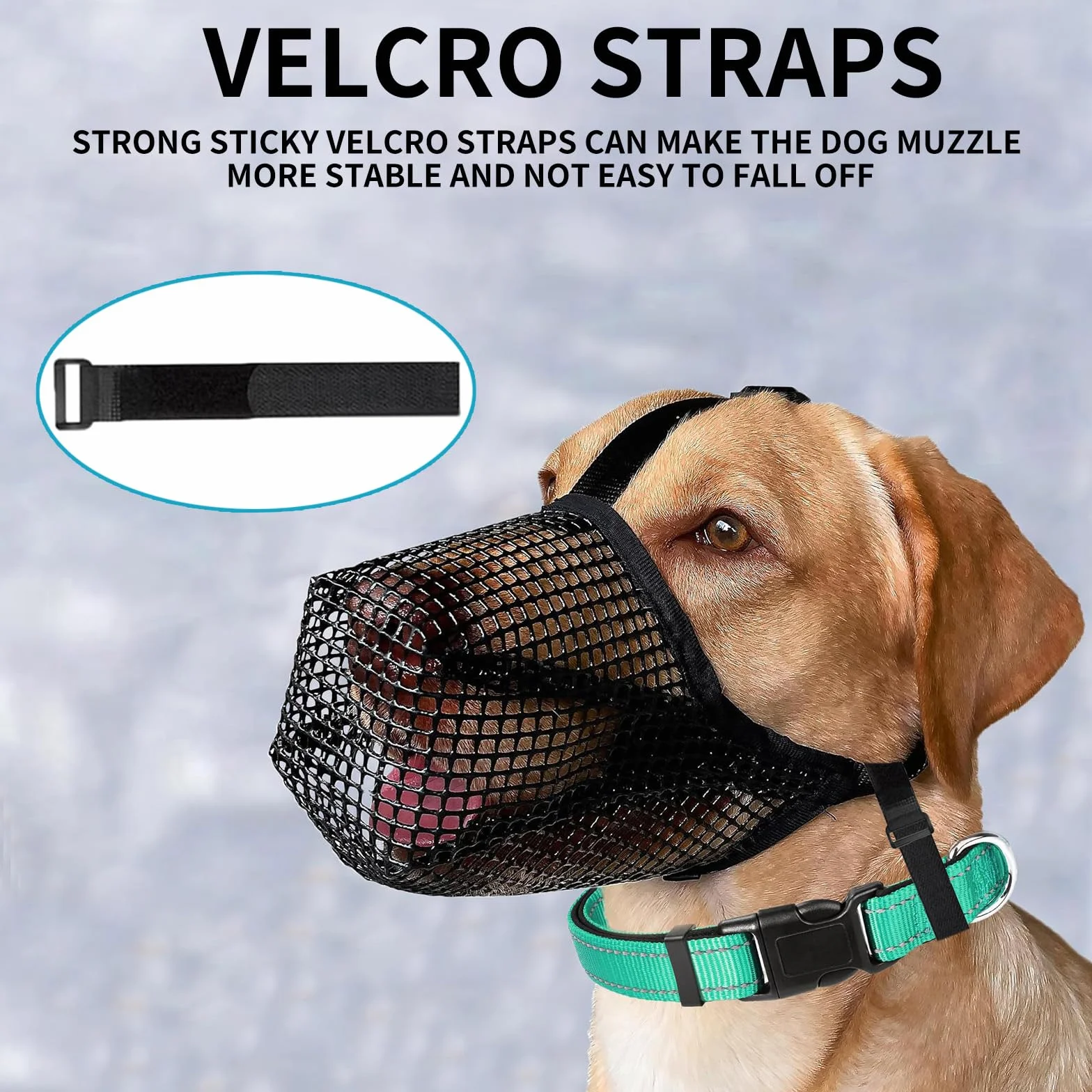 Muselière pour Chien, Masque Respirant pour Animaux Ajustable avec Sangles Touch Fastener, Museliere Chiens de Grande Taille Muselière en Maille Douce pour Les Petits Chiens Taille Moyenne
