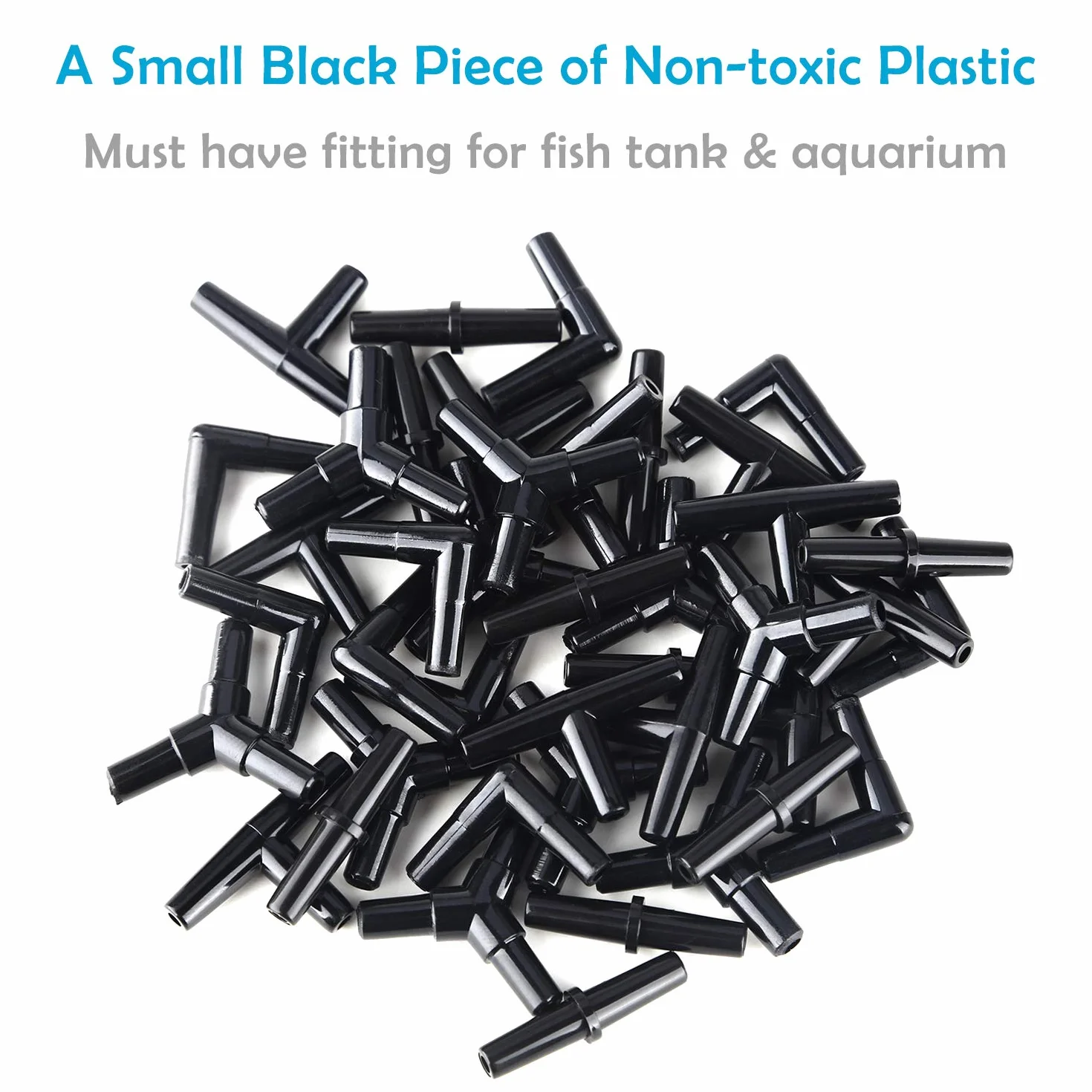 Pawfly 40 pièces Aquarium Airline Tubing Connecteurs Plastique Noir Valve en Ligne