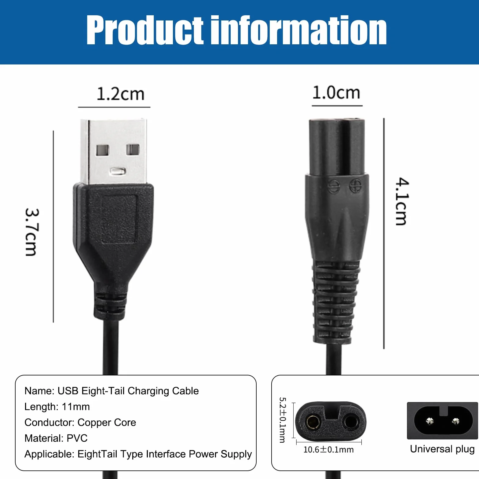 Câble de charge oneisall pour tondeuse à chien compatible modèles 26225202-003DE, P20, X3, X2, C61, N6, A11, K52NTS, X2N5