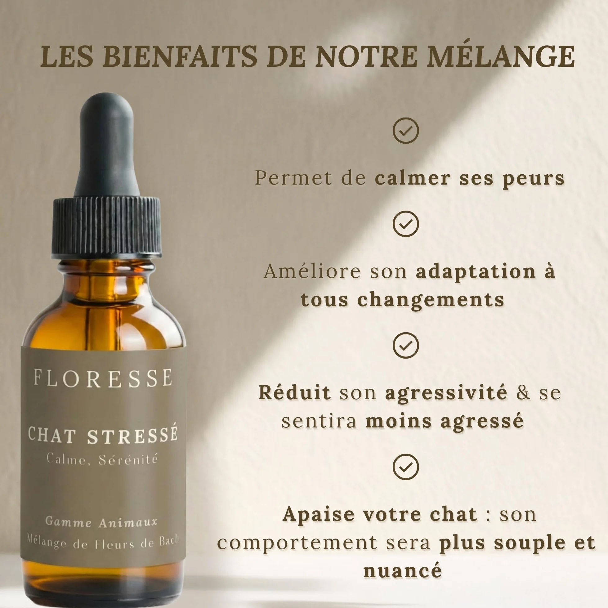 Fleurs de Bach Chat stressé 10 ml - Mélange calmant pour chat