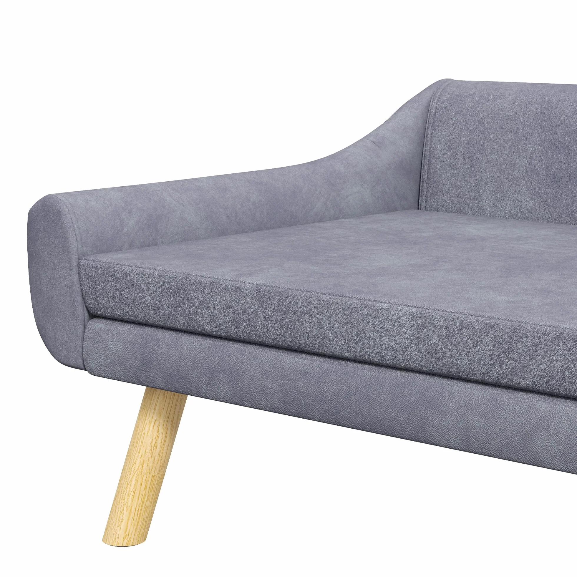PawHut Canapé pour Chien Chat Design scandinave Coussin Moelleux Amovible Tissu Aspect Velours 102x58.5x42.5 cm Gris
