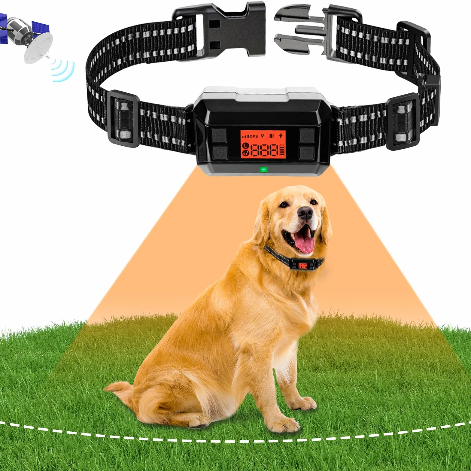 Collier GPS Anti-Fugue pour Chien Extérieur IPX7 Étanche sans Fil Rayon 1000m
