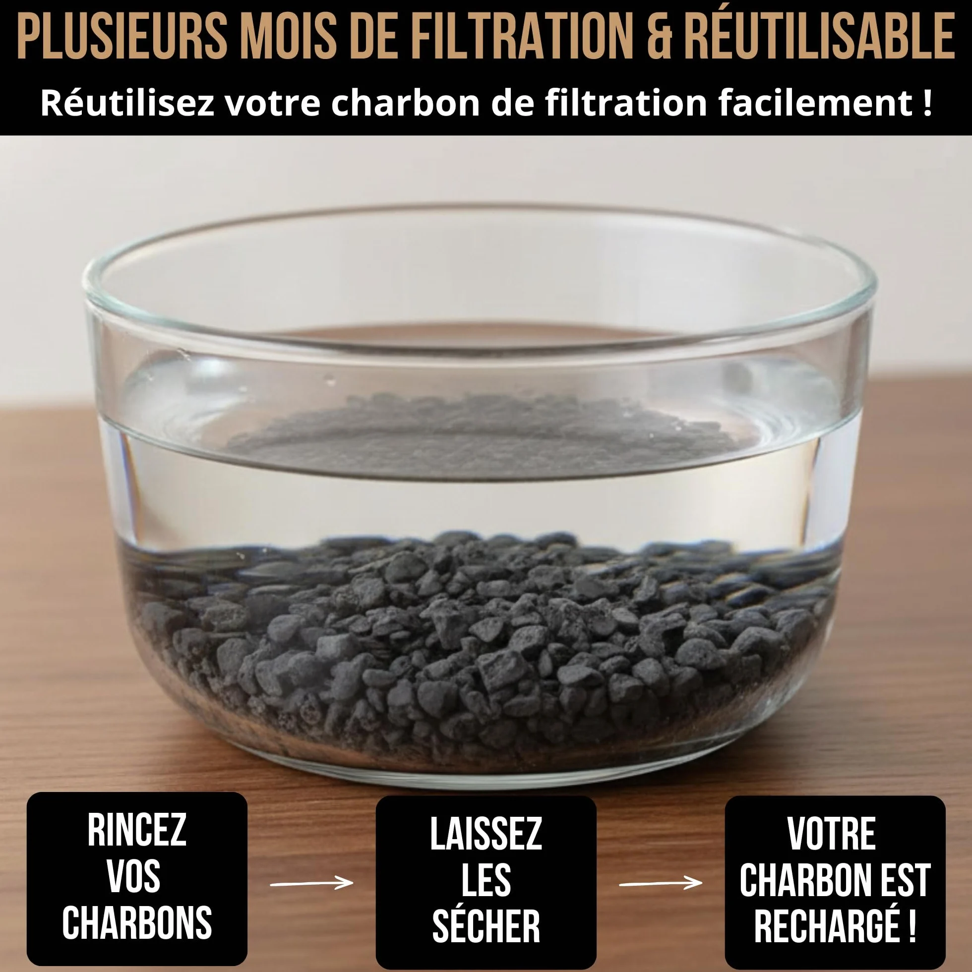 Charbon Actif Granulés 2,5L Charbon de Bambou Filtration Aquarium Air Haute Capacité Purification Eau Bassin Filtre Origine France