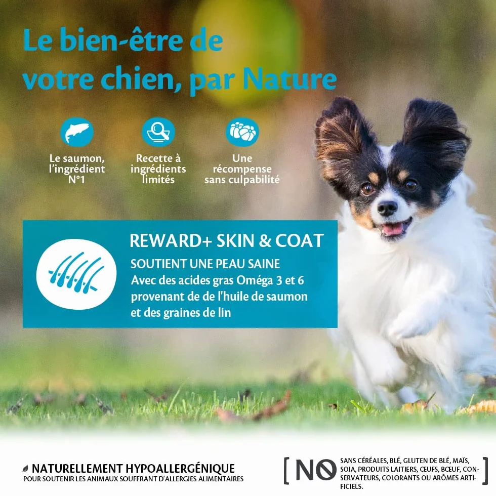 Wellness CORE Reward+ Peau & Pelage 170g Saumon Friandises pour Chiens sans Céréales Hypoallergénique Riche en protéines