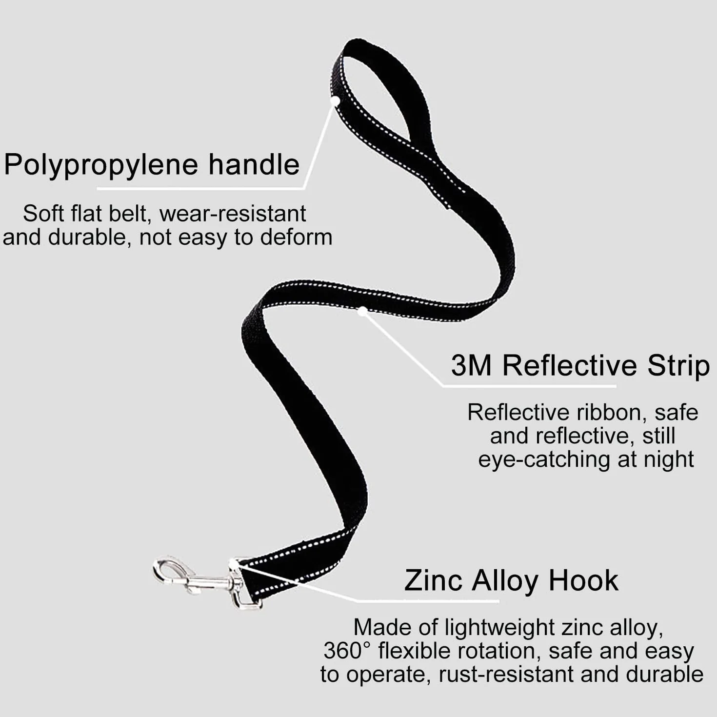 Longe pour Chien Réfléchissante 2 M, Laisse de Dressage pour Petits Moyens Grands Chiens, Noir