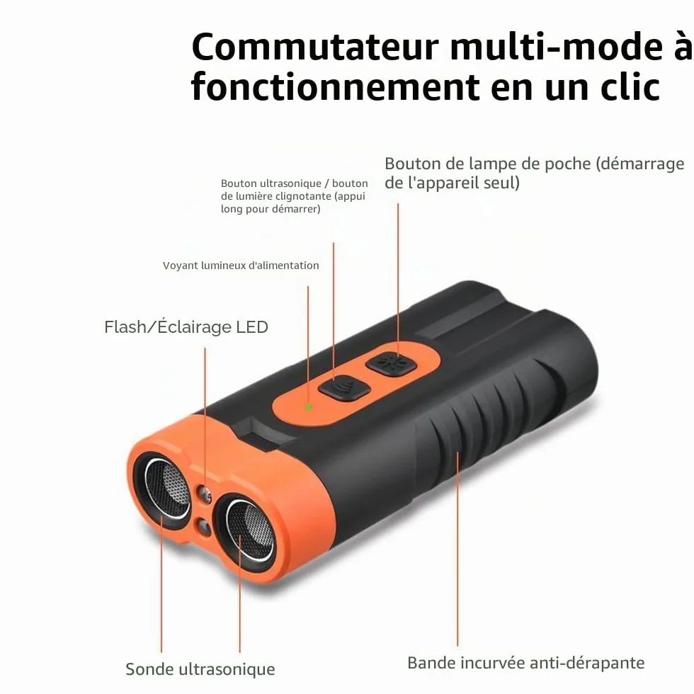Dispositif anti-aboiement rechargeable pour chien avec LED clignotante intérieur extérieur