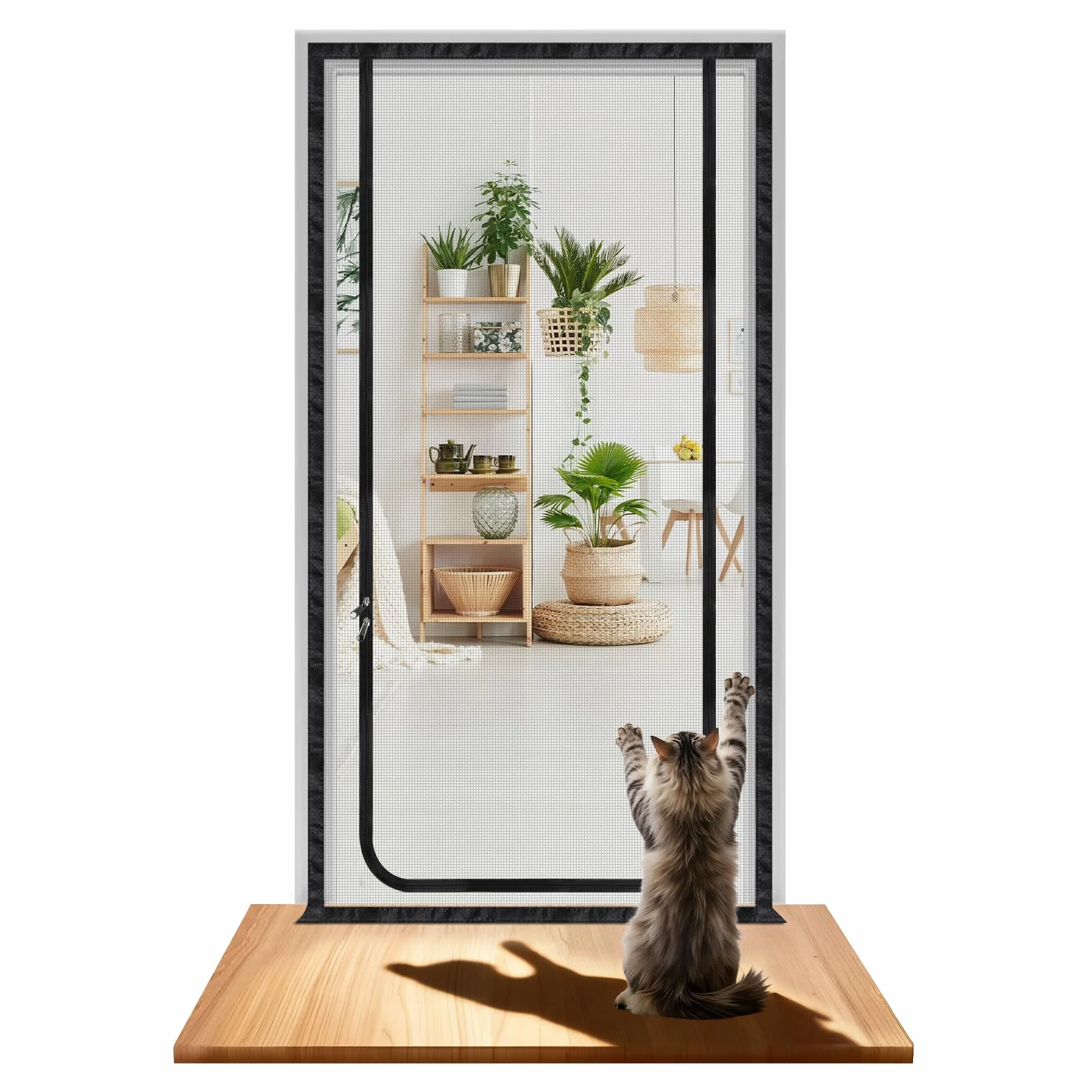 Porte moustiquaire pour Chat 80x200 cm avec Fermeture éclair
