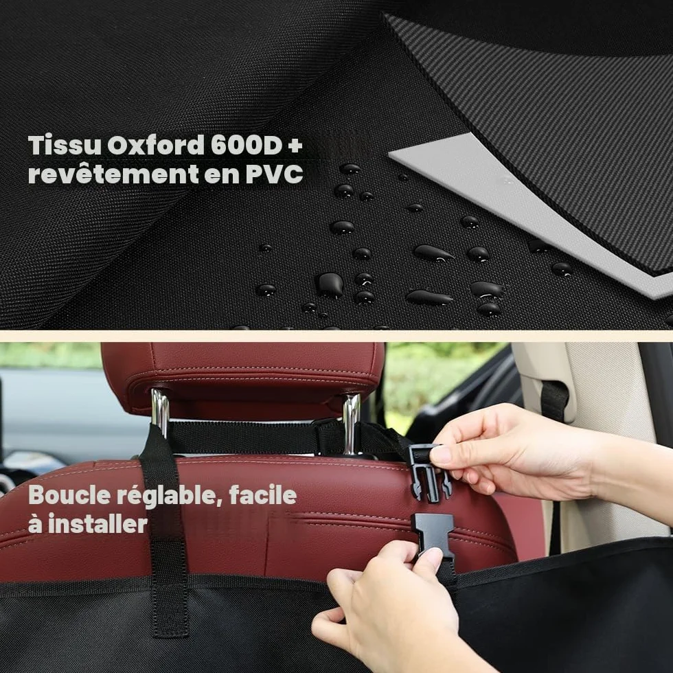 Housse de Siège Auto 600D Oxford Imperméable Antidérapante Anti-Rayures 146x146 cm