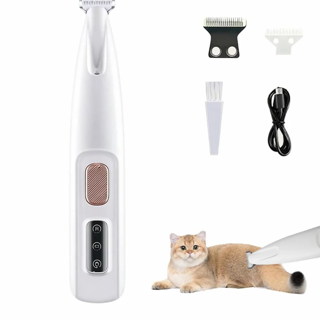 Patounet Tondeuse Precision Chat, rechargeable USB, LED, lames douces hypoallergéniques