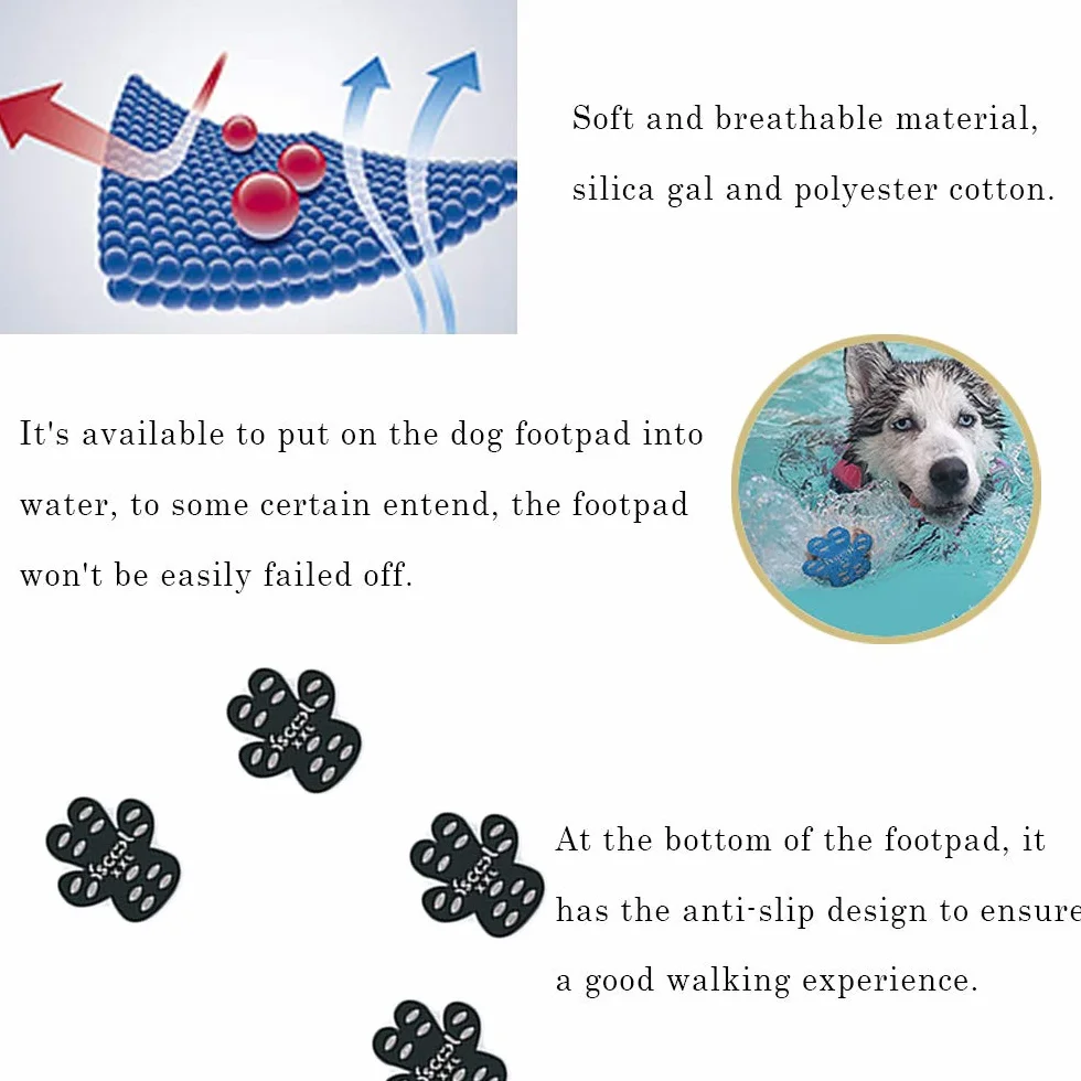 Lot de 8 patins adhésifs pour pattes de chien – Protection animal de compagnie pour activités de plein air
