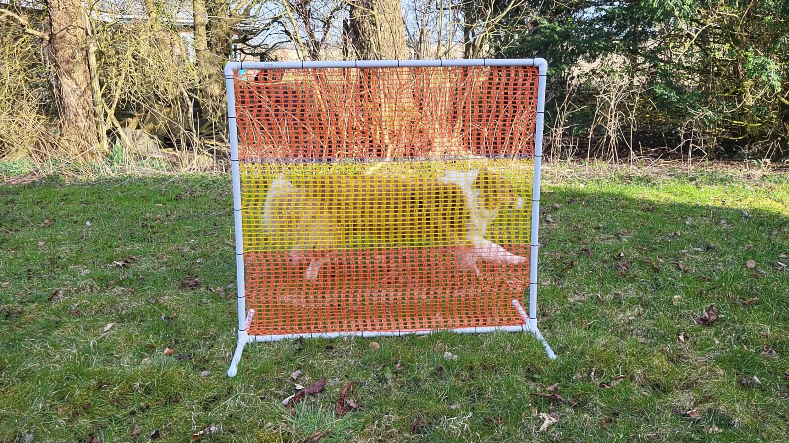 NADAC HOOPERS Lot de 2 clôtures d'agilité en PVC Conforme VDH Jaune/Orange 1,05 m x 1,15 m x 1,15 m 1,4 kg