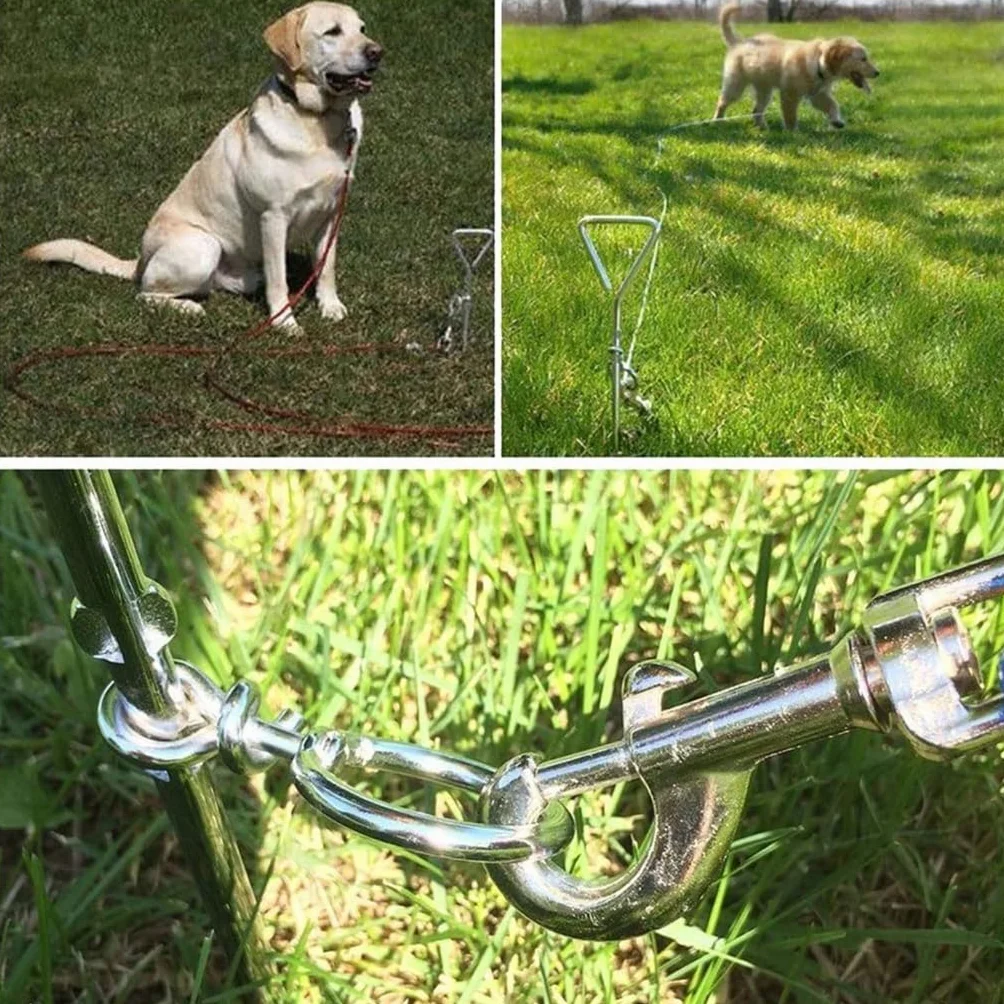Ensemble de câble et piquet pour chiens de petite et grande taille de 2,9/5,9/10 m sans enchevêtrement pour la cour à l'extérieur