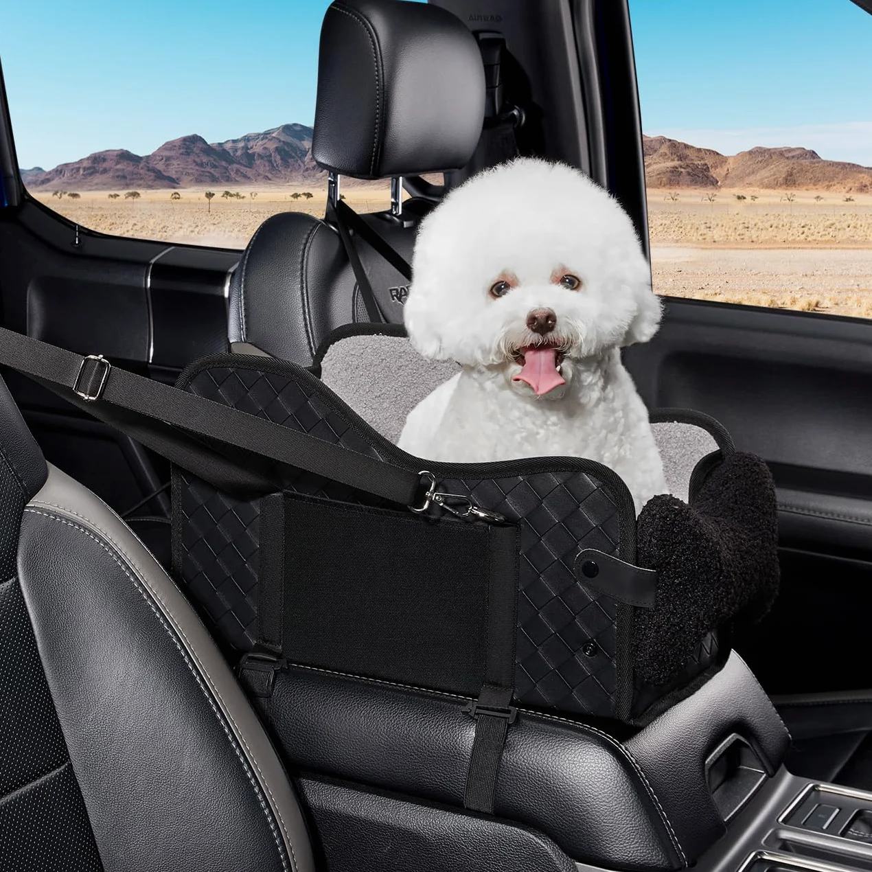 GGW Siège Auto 99% accoudoir Central Petits Chiens Fixation étanche Cuir Noir