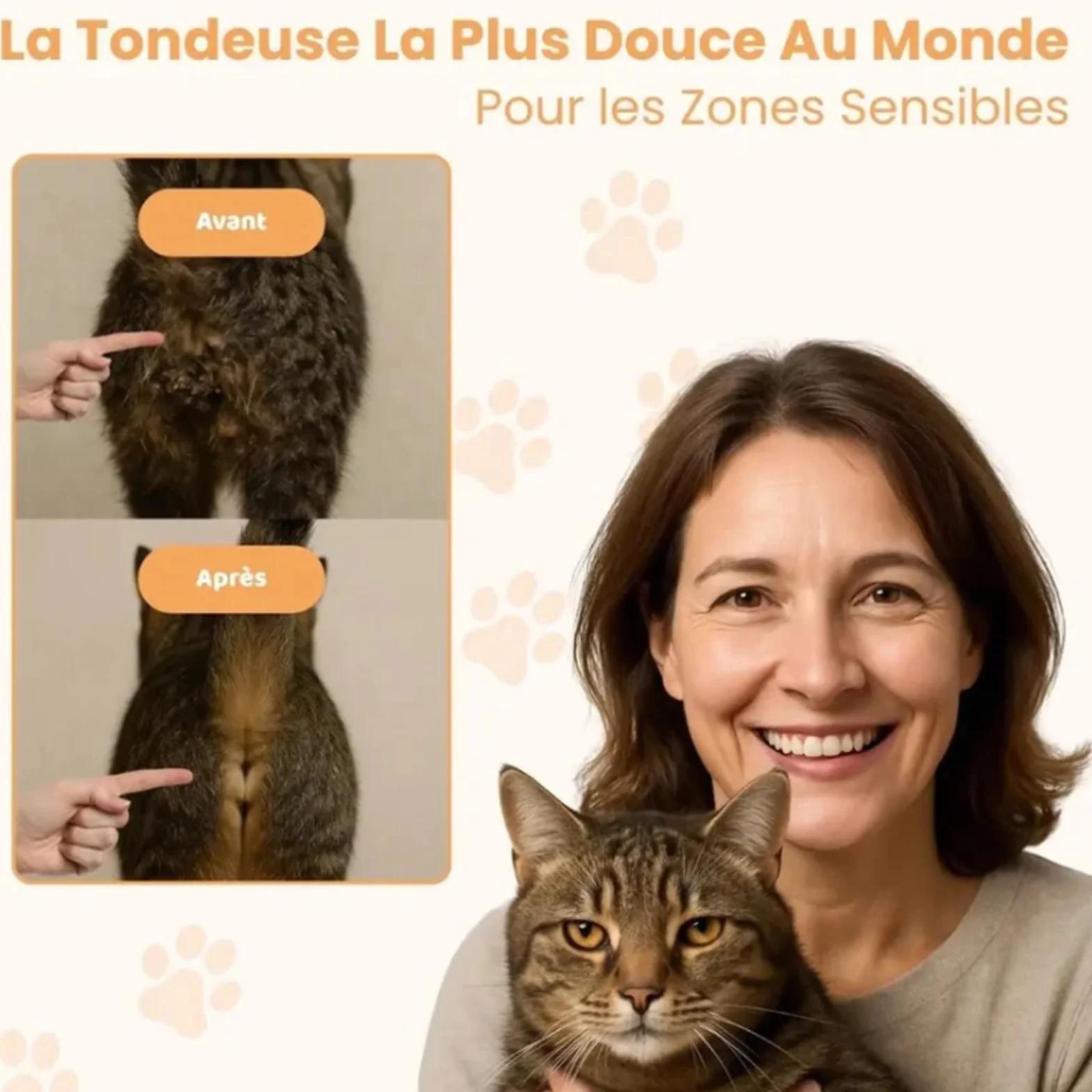 Tondeuse Électrique Ultra-Silencieuse Pour Chat Patounet Rechargeable
