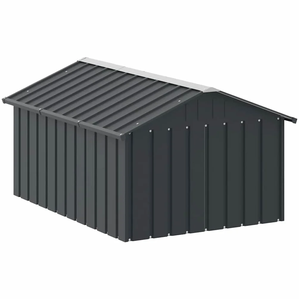 Chenil pour Chien Extérieur Métal Acier Galvanisé Anthracite 116,5x153x81,5 cm