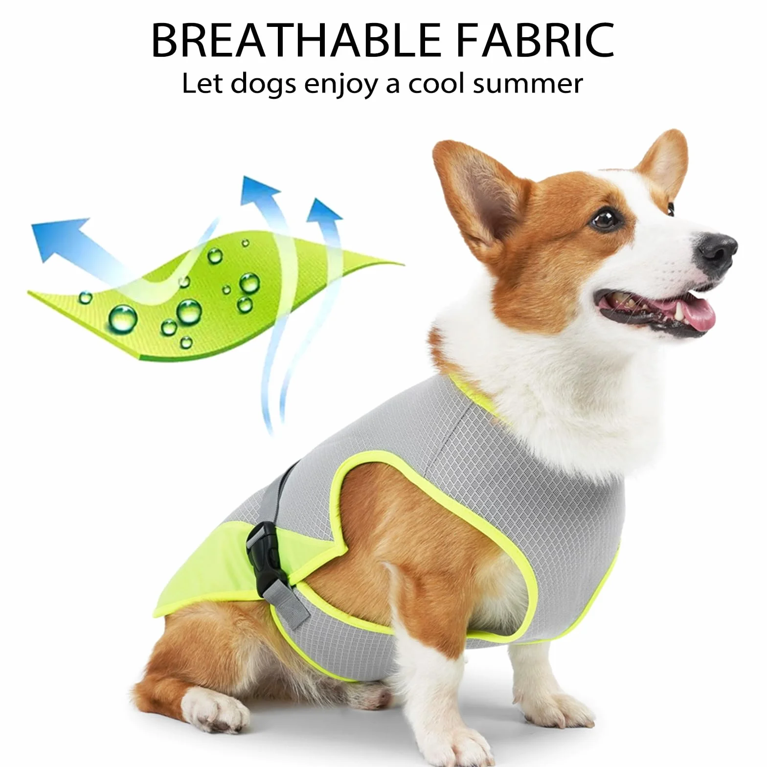 Gilet de Refroidissement pour Chien Rafraîchissant Manteau Protection Contre Le Soleil Taille L