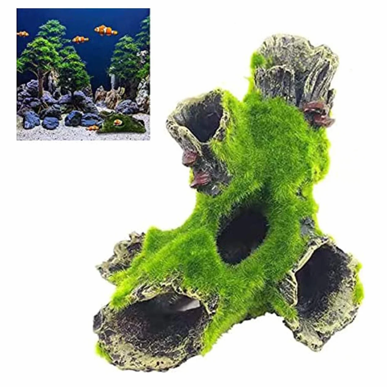 Décoration Aquarium Résine Grotte Cachette Poisson Ornement Sécure