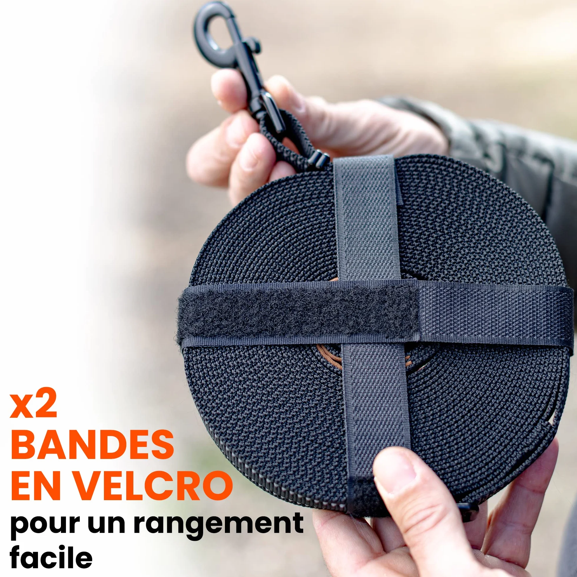 Longe pour Chien 5m 10m 15m 20m Laisse de Dressage avec Poignée Rembourrée et Sac de Rangement Noir