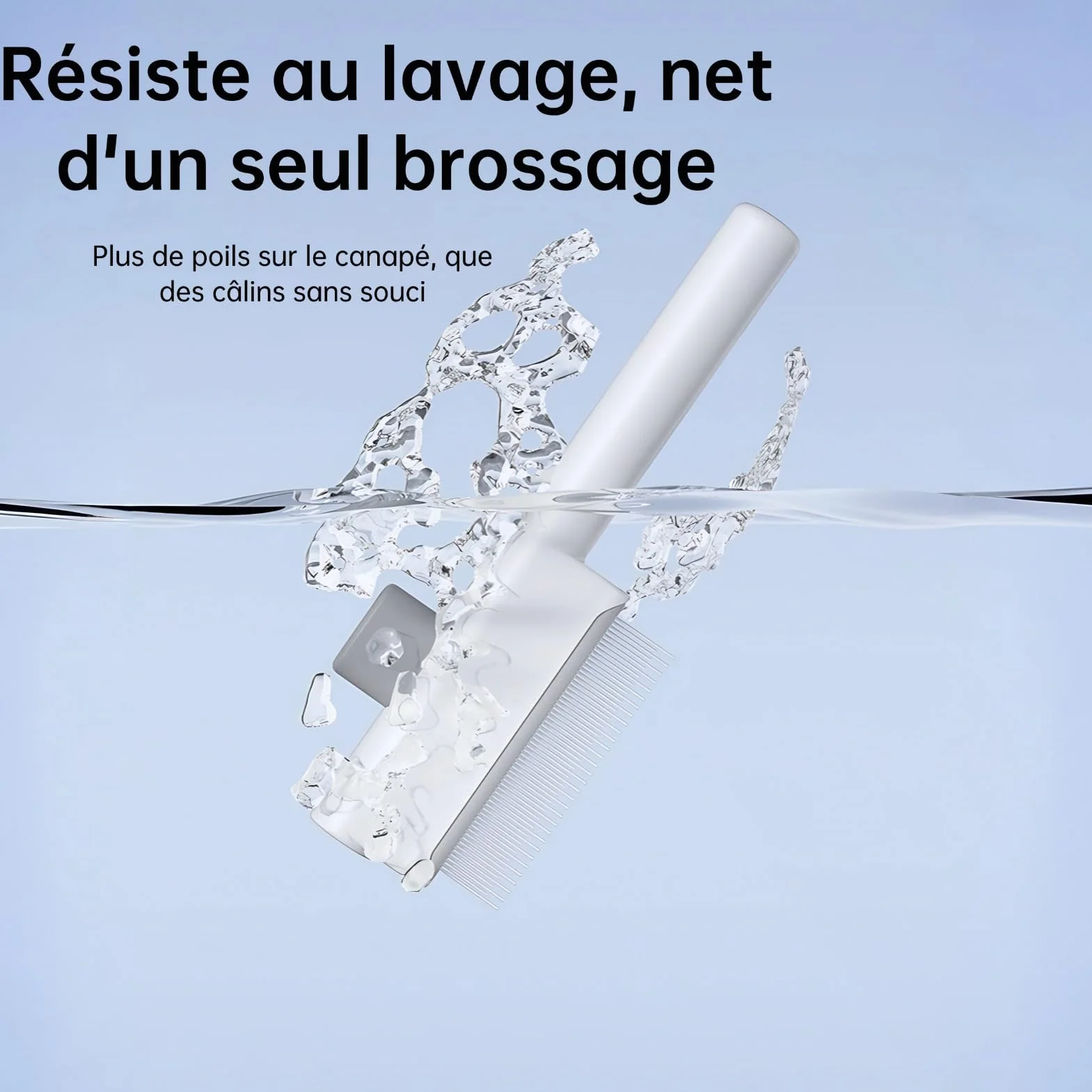 Brosse anti-poils automatique pour animaux, lot de 2 (blanc et vert)