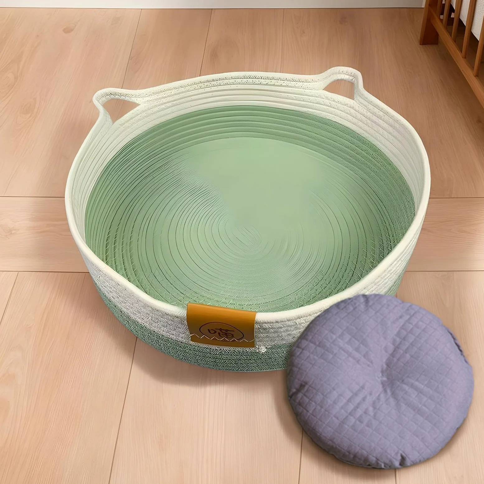 Panier Rond pour Chat Nid Tissé en Corde De Coton | Lit Et Panier Adorable Pour Chaton Et Chat Pour Chaton Lapin Petit Chien Jouet Stockage De Snack Intérieur Chambre Salon