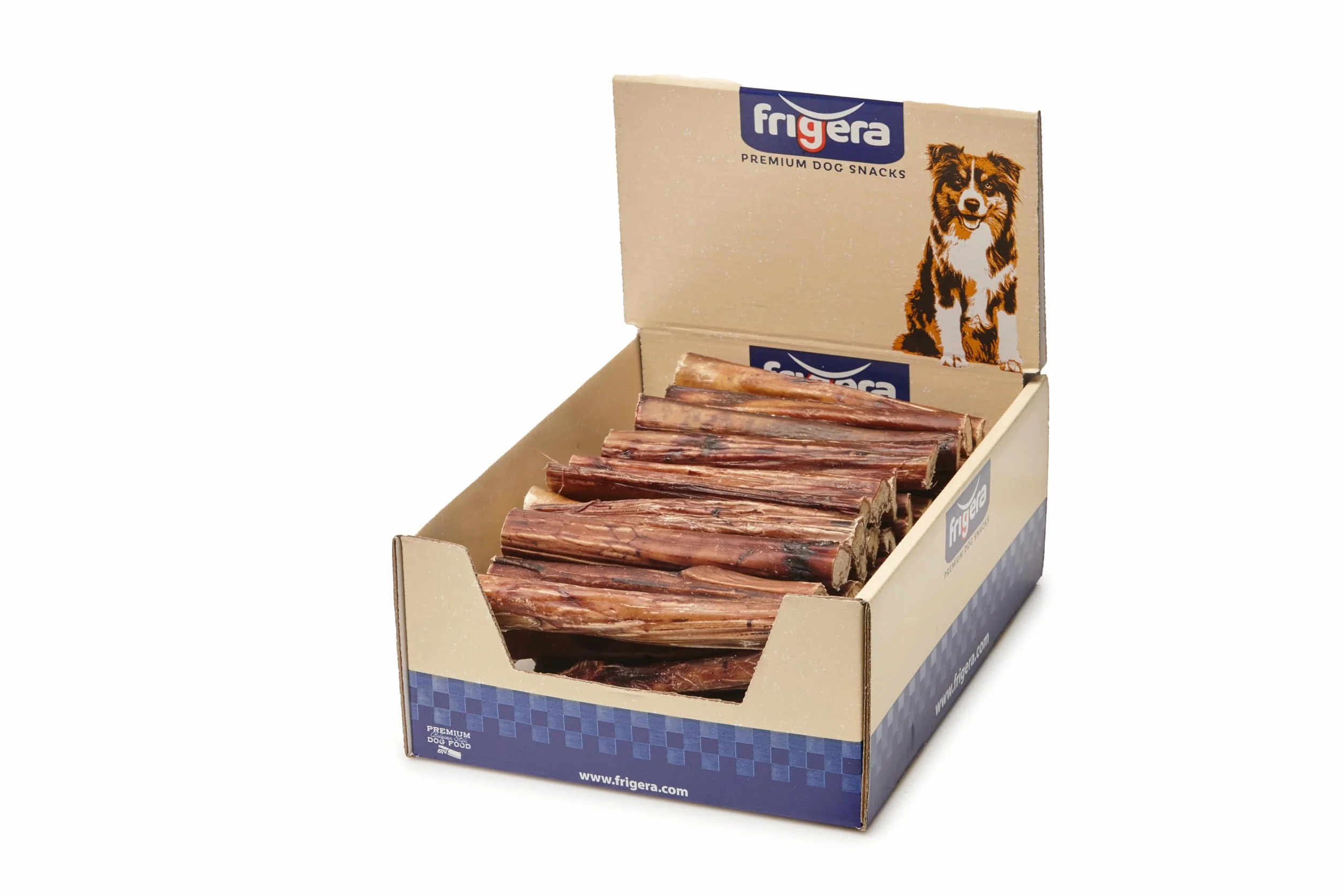 Frigera Nerf de Boeuf 15cm 50pcs 1400g Friandise Naturelle pour Chiens sans Gluten et sans céréales