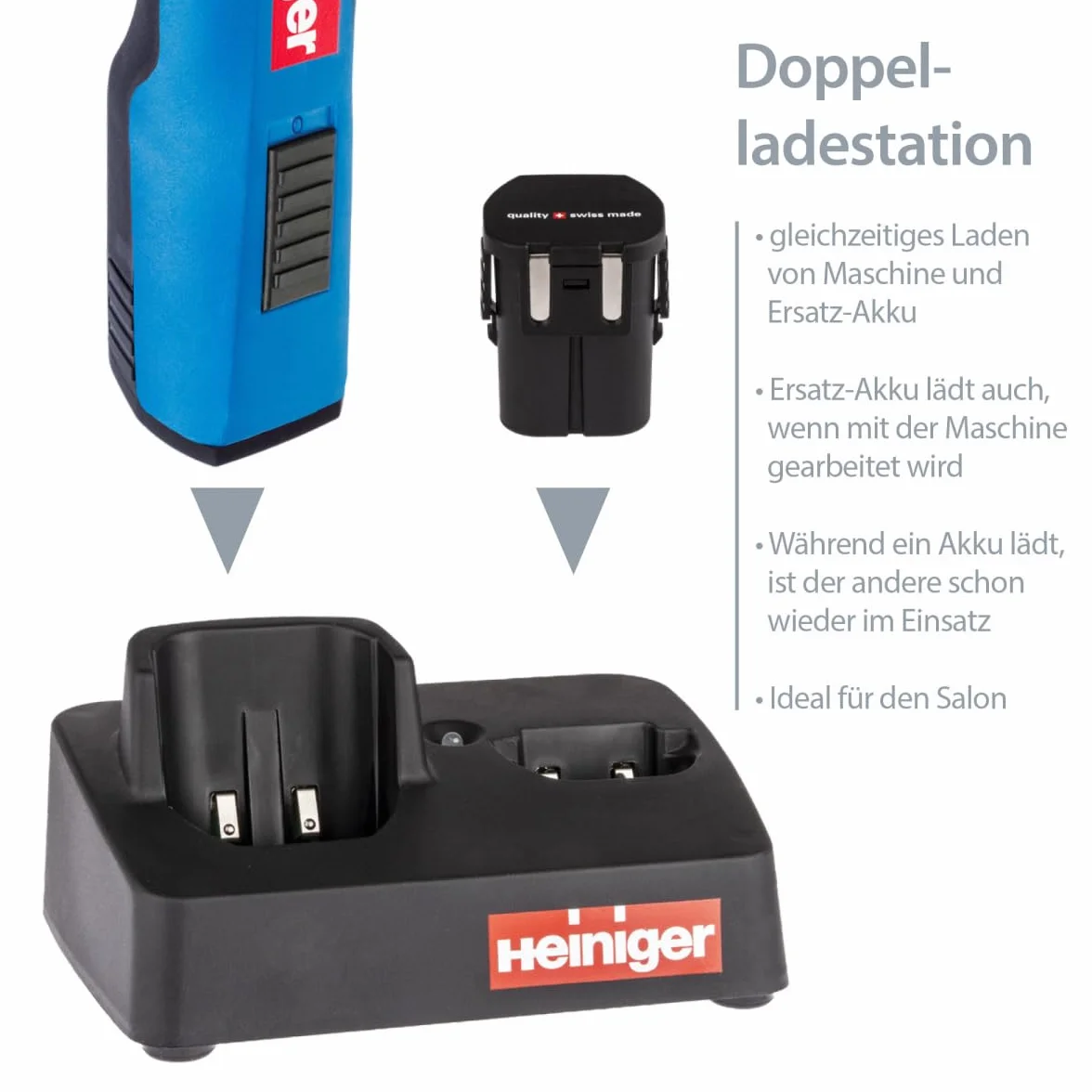 HEINIGER Saphir Bleue Tondeuse sans Fil