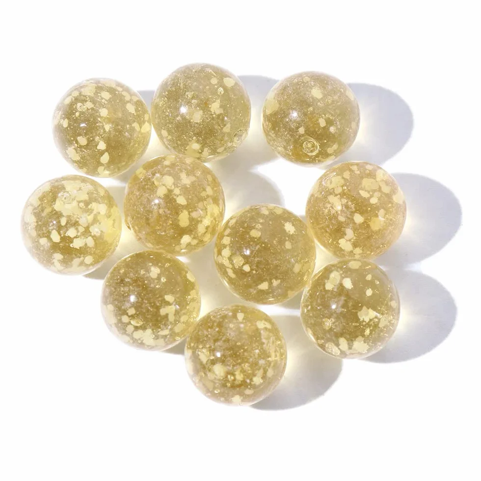 Billes de verre lumineuses 12 mm Lot de 10 pour jeux de flipper et décoration d'aquarium (doré)