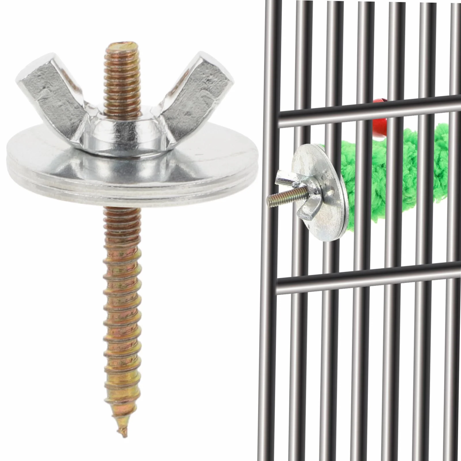 iplusmile 10 Ensembles Vis de Fixation pour Cage à Oiseaux avec Écrous et Rondelles