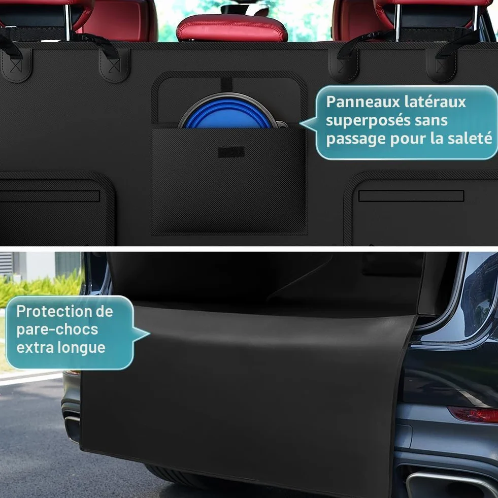 KYG Protection Coffre Voiture Universelle Imperméable pour Chiens avec Protection Latérale, 185x105x38cm Noir