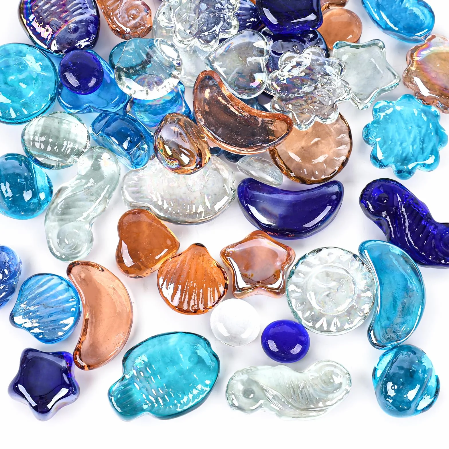 Pierres de Verre Colorées 910 g, Galets Décoratifs pour Vases Plantes Mariages Aquariums