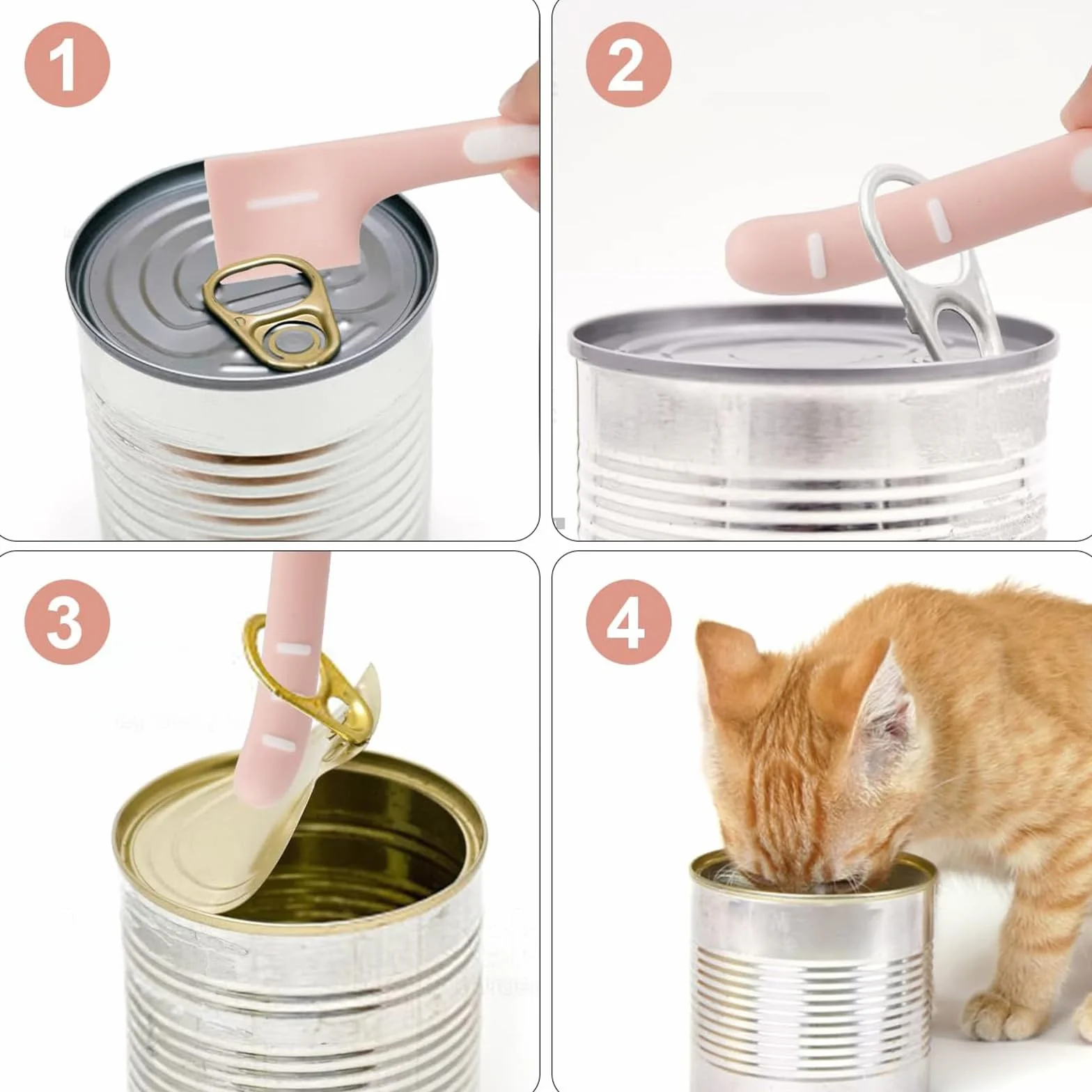 Paquet de 6 Couvercle Silicone de Conserve Cuillères à Nourriture pour Chats pour le Stockage des Aliments Humides