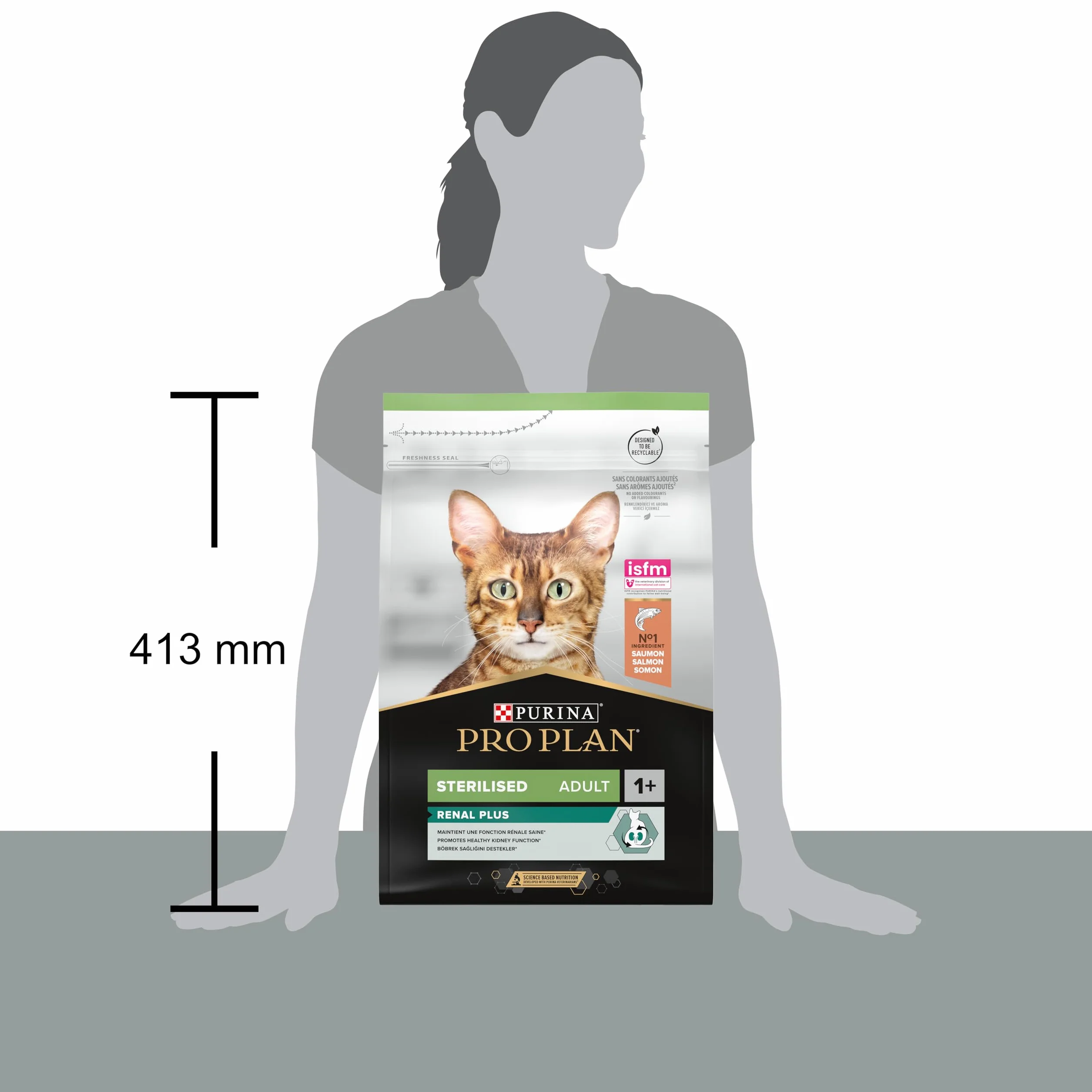 PURINA PRO PLAN | Renal Plus | Chat | Croquettes complètes pour Chat Adulte Stérilisé | Aide au maintien d'une fonction rénale saine et du système urinaire | au Saumon | Sac | 3Kg