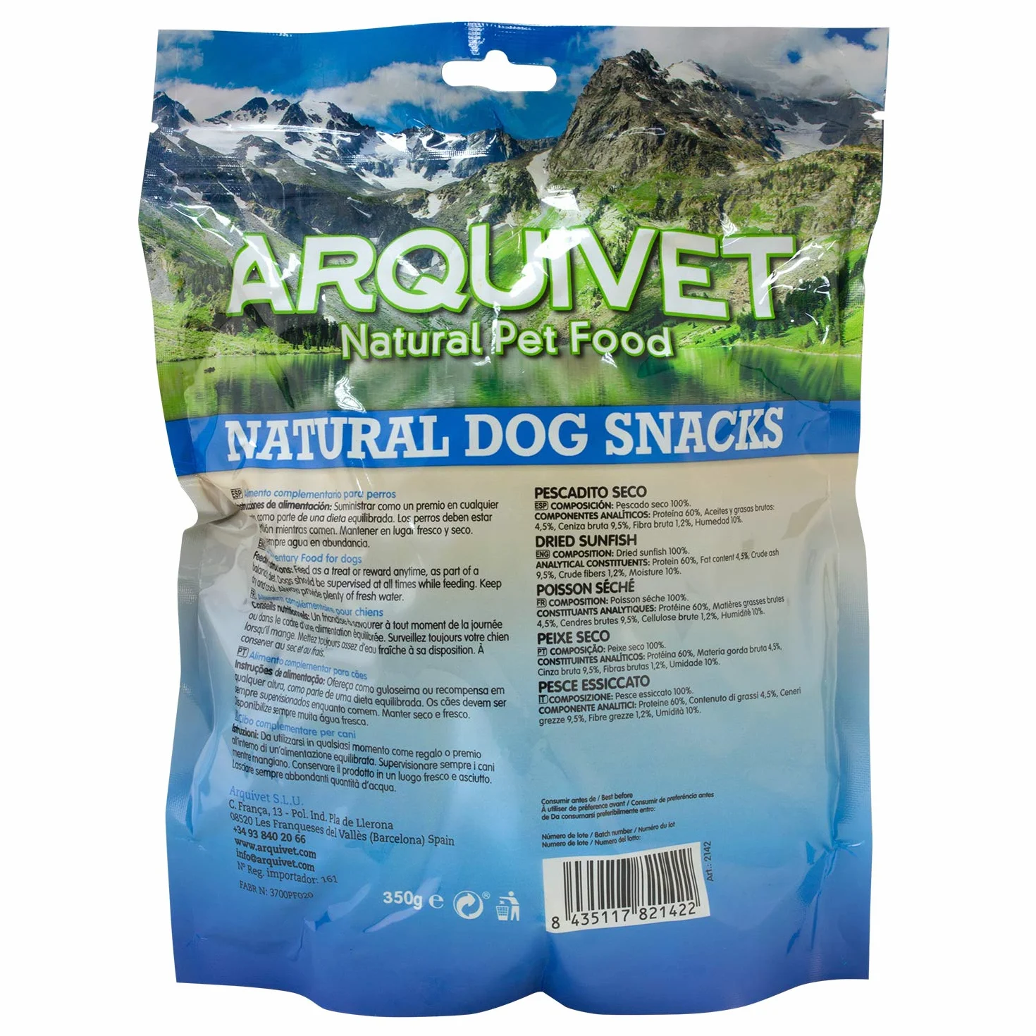 ARQUIVET Poison séché 350 g - Supplément alimentaire canine riche en protéines