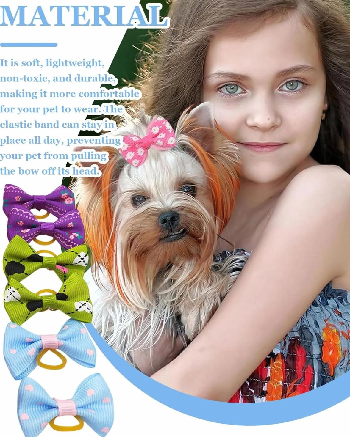 Accessoires pour Cheveux de Chien Arc Coiffe, Corde À Cheveux pour Animaux De Compagnie Bowknot, Bandes de Caoutchouc pour Petits Chiens, Chats