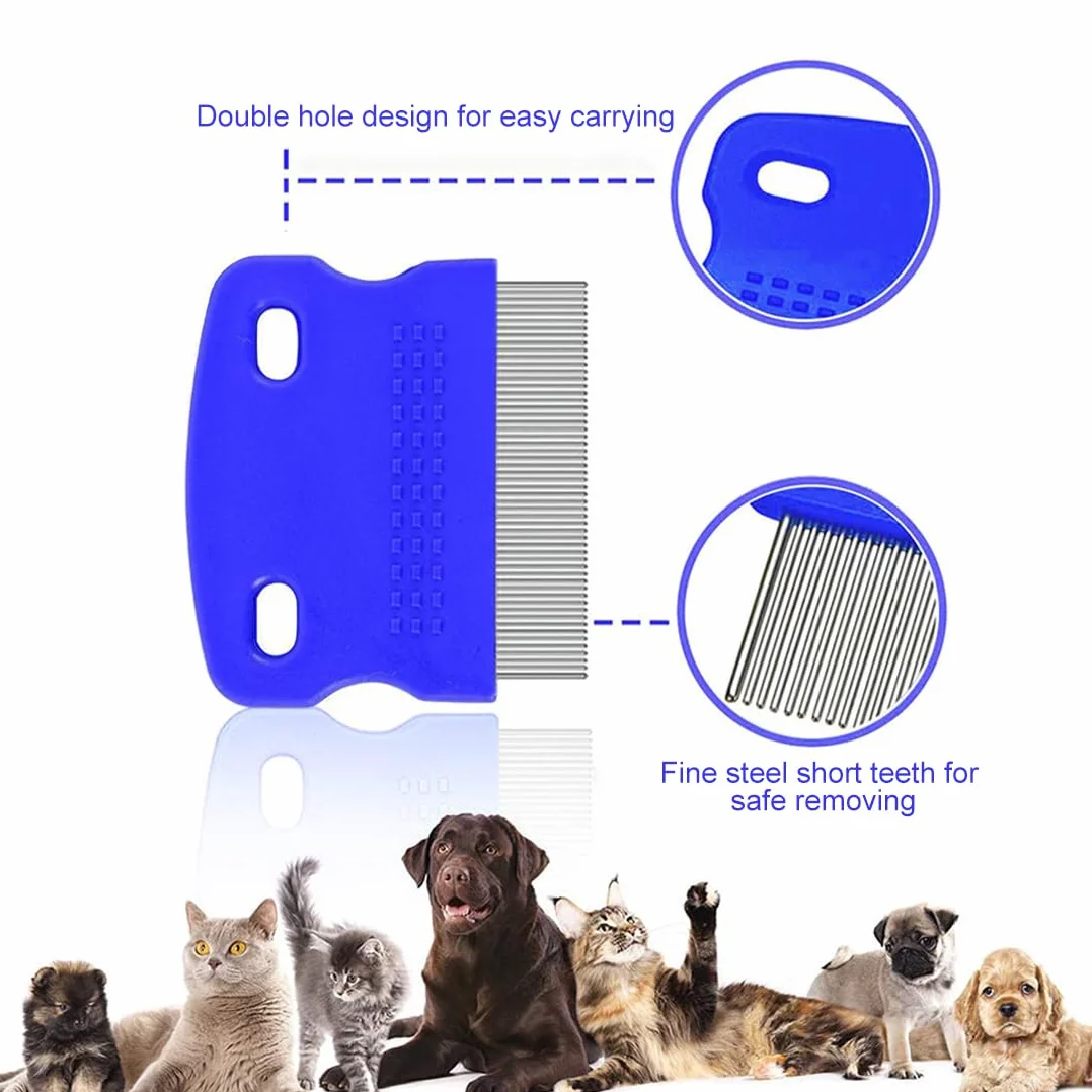 Peignes anti-puces 3 Pièces pour chats et chiens Peigne de toilettage à dents fines
