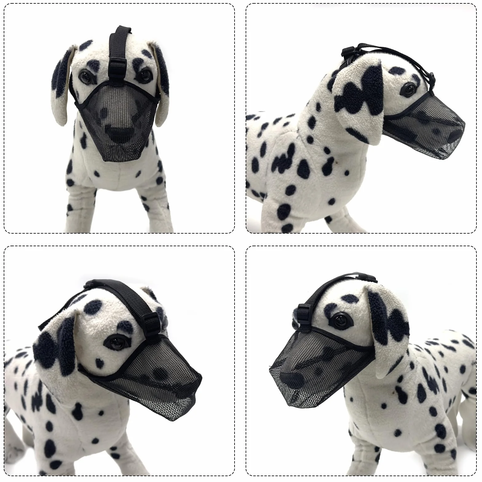 Muselière pour Chien avec Mailles arrondies, Muselière Respirante pour Petits, Moyens et Grands Chiens, empêche de Manger, Mordre et mâcher(L, Noir)