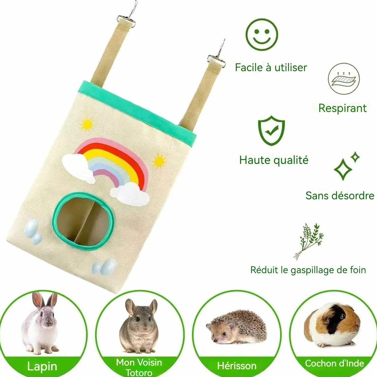 Mangeoire à Foin de Lapin Suspendu pour Hamster Chinchillas